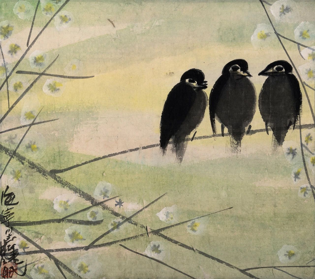 林風眠（1900-1991）梨花小鳥